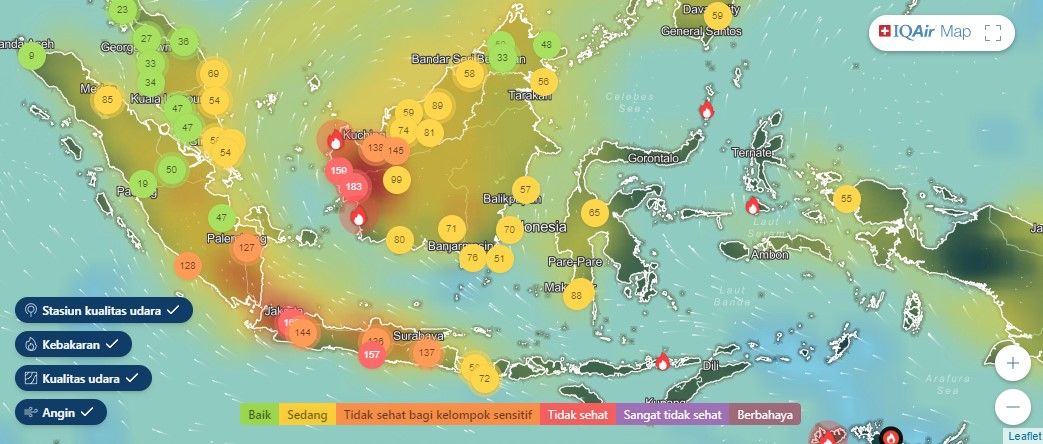 Peta Polusi Indonesia hari ini