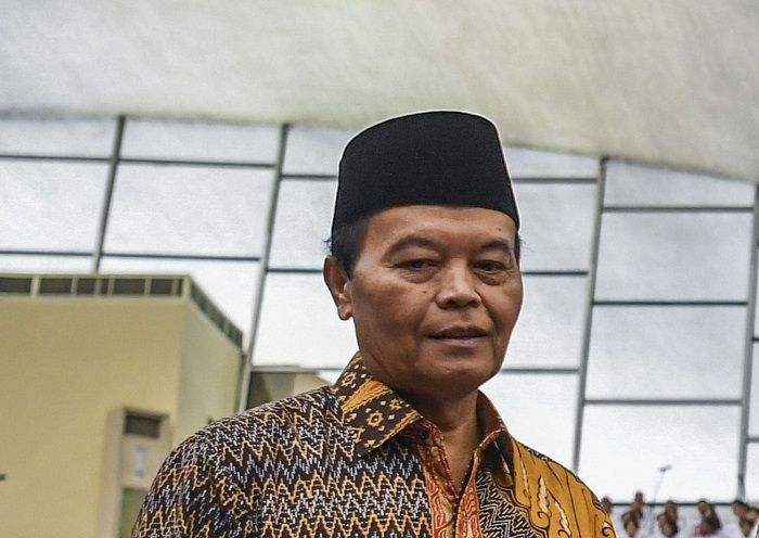 Hidayat Nur Wahid saat gladi bersih persiapan Pidato Kenegaraan Presiden di Kompleks Parlemen, Senayan, Jakarta, Selasa (15/8/2023).
