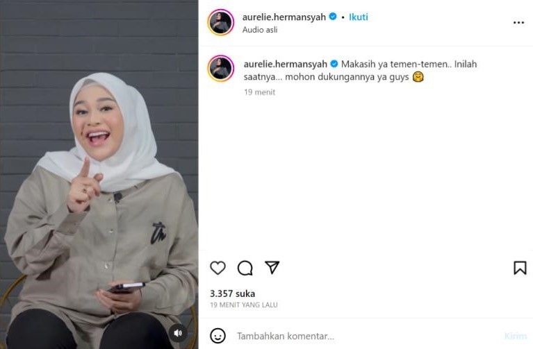 Unggahan Aurel Hermansyah di Instagram pribadinya.