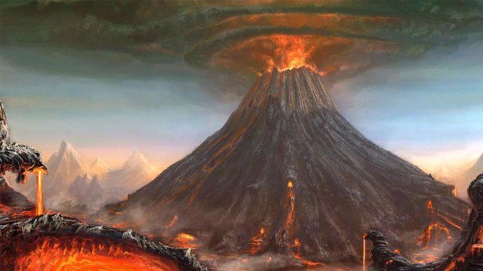 Letusan gunung krakatau purba.