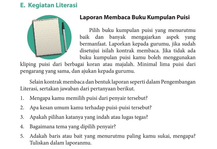 Berikut ini soal dan kunci jawaban Bahasa Indonesia Kelas 9 halaman 32, mengapa kamu memilih puisi dari penyair tersebut?