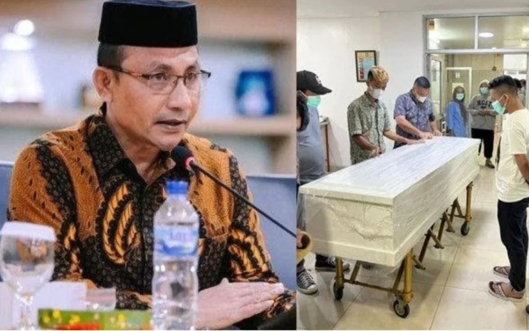 Kolase Foto Anggota DPD RI Haji Uma dan Foto Penyerahan Jenazah Warga Aceh Korban Penganiayaan Oknum TNI di Jakarta