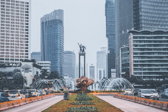 Ilustrasi kota Jakarta. 