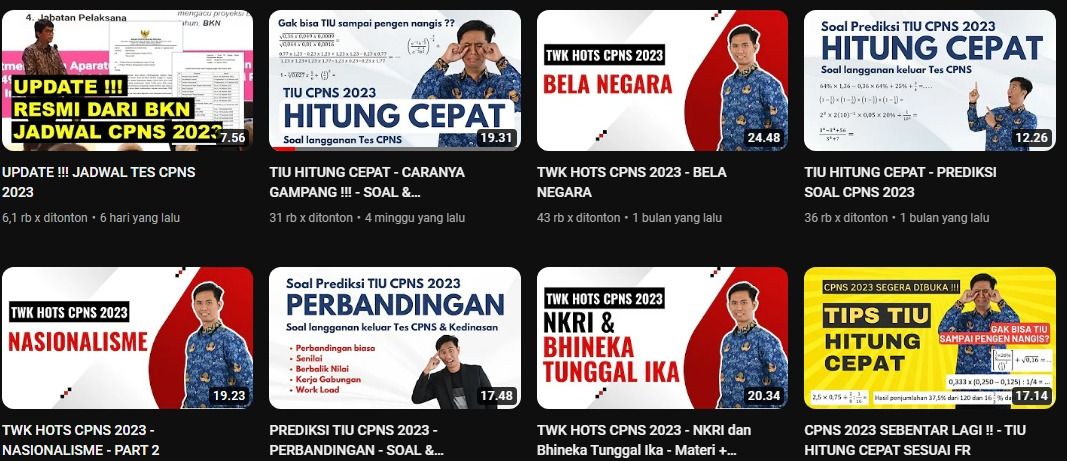 15 Rekomendasi Channel YouTube Belajar CPNS 2023 Lengkap Dengan Tes ...