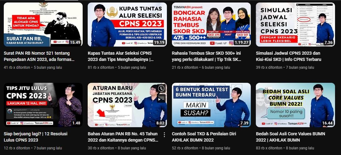 15 Rekomendasi Channel YouTube Belajar CPNS 2023 Lengkap Dengan Tes ...