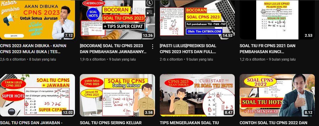 15 Rekomendasi Channel YouTube Belajar CPNS 2023 Lengkap Dengan Tes ...