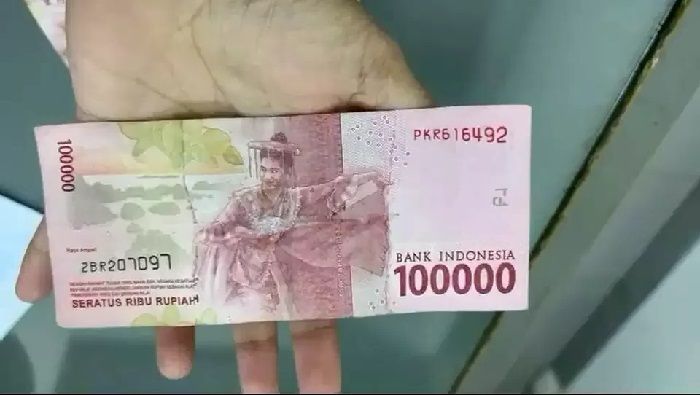  Uang mutilasi tersebut ditemukan di pecahan Rp 100.000.