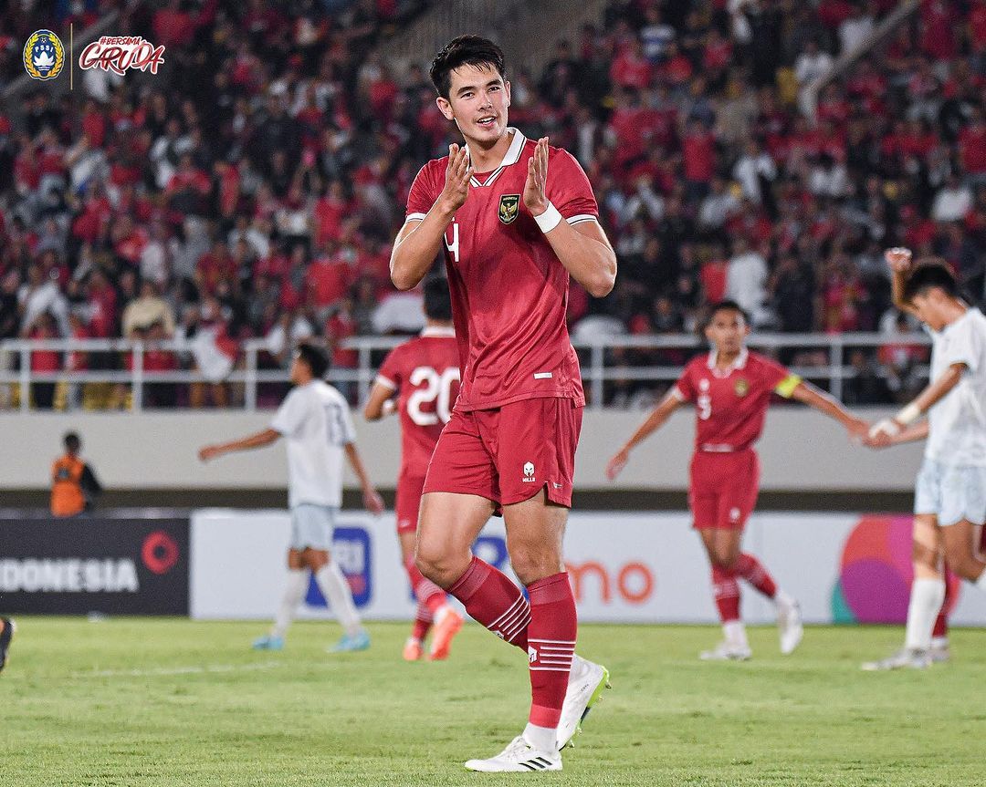 Elkan Baggot menyumbang satu gol atas kemenangan besar Timnas Indonesia U-23 vs China Taipei U-23 di Kualifikasi Piala Asia U-23 2024 / Sumber Foto: instagram @timnas.indonesia.
