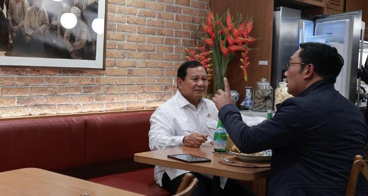 Unggahan Prabowo Subianto saat pertemuannya dengan Ridwan Kamil.