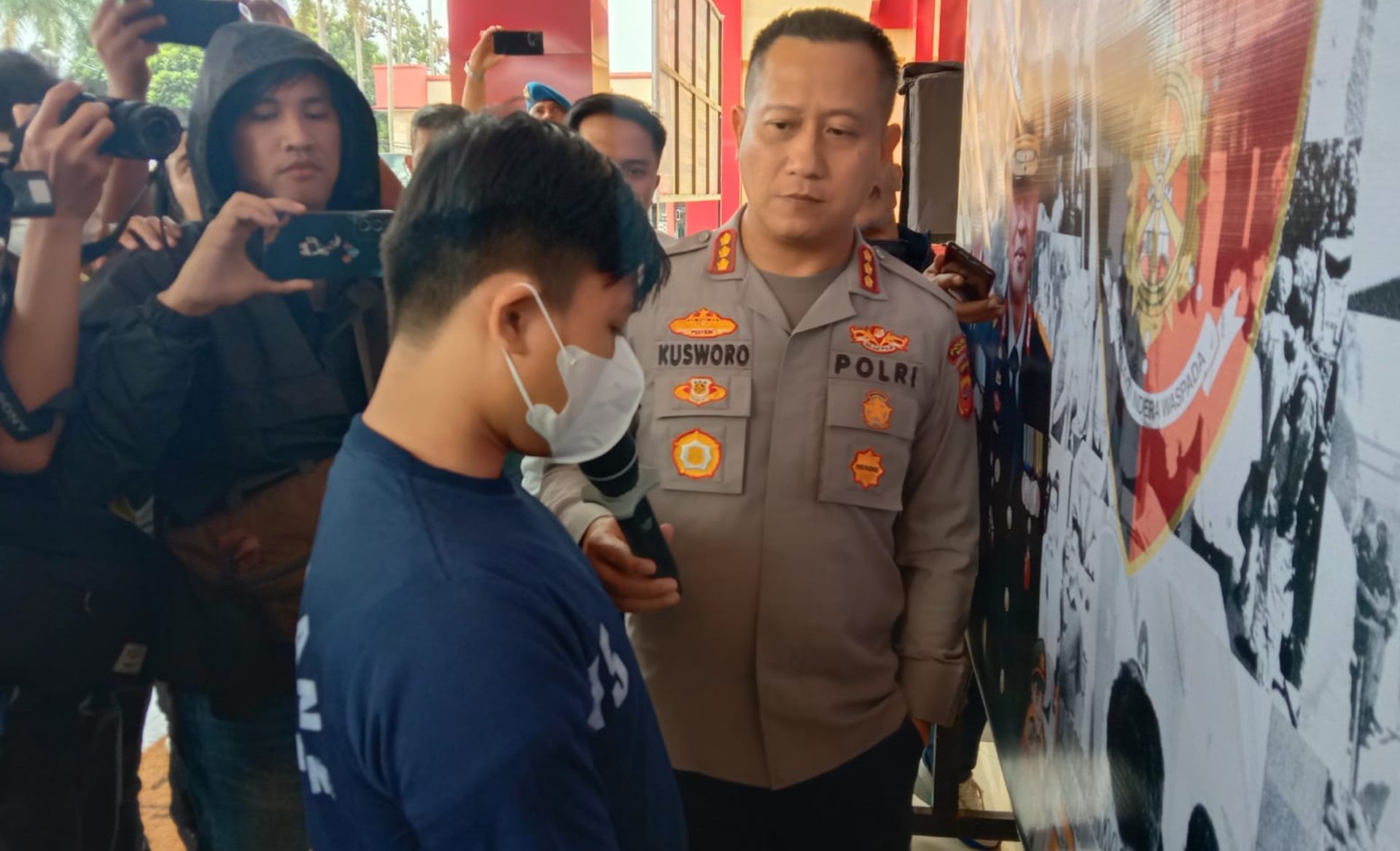 Pelaku begal payudara di Kecamatan Cangkuang, Kabupaten Bandung saat diamankan Polisi, Jumat 15 September 2023