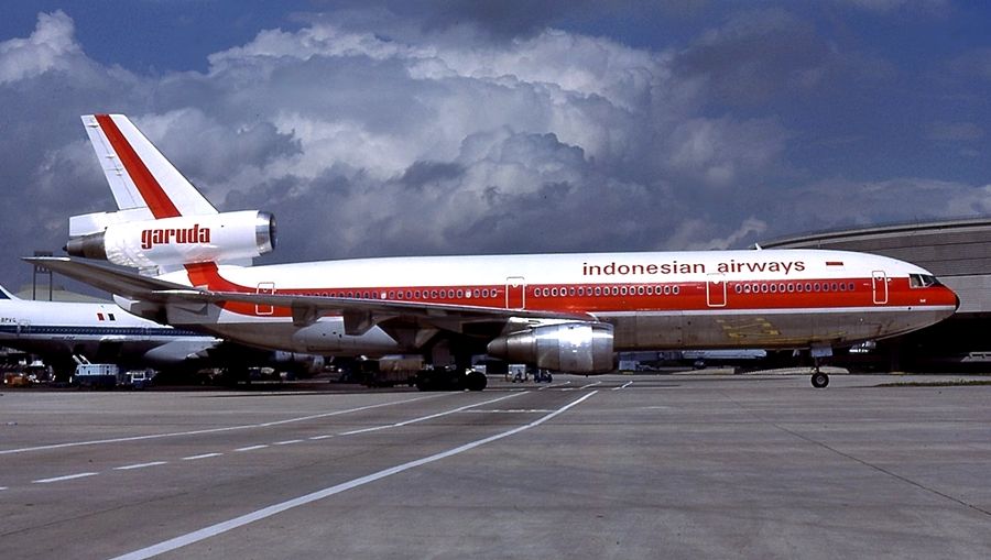 Pesawat DC-10 Garuda Indonesia ketika dahulu masih digunakan, dok Twitter  Komunitas Indoflyer @indoflyer