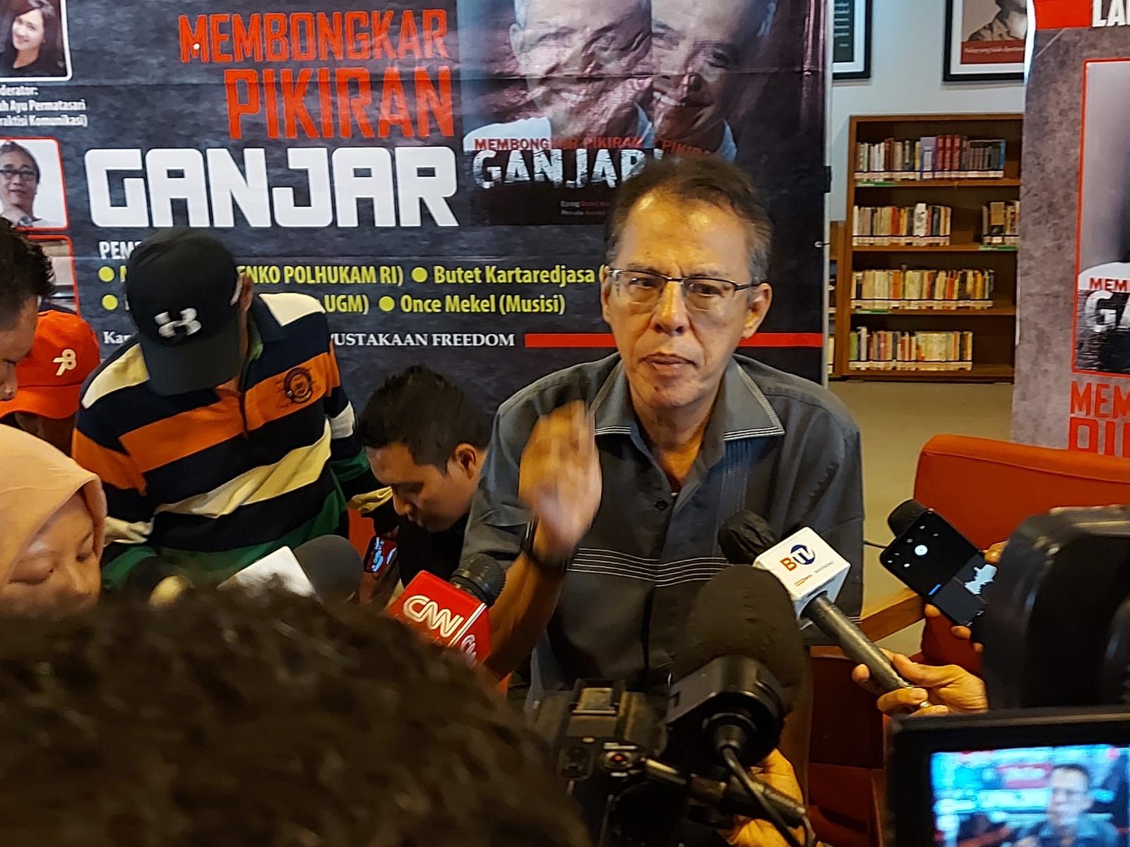 Hamid Basyaib, penulis buku “Membongkar Pikiran Ganjar”, di Jakarta, Kamis, 14 September 2023. 