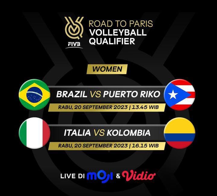Jadwal Acara MOJI TV Hari Ini Rabu 20 September 2023, Ada Live FIVB Road To Paris Volleyball: Italia vs Kolombia