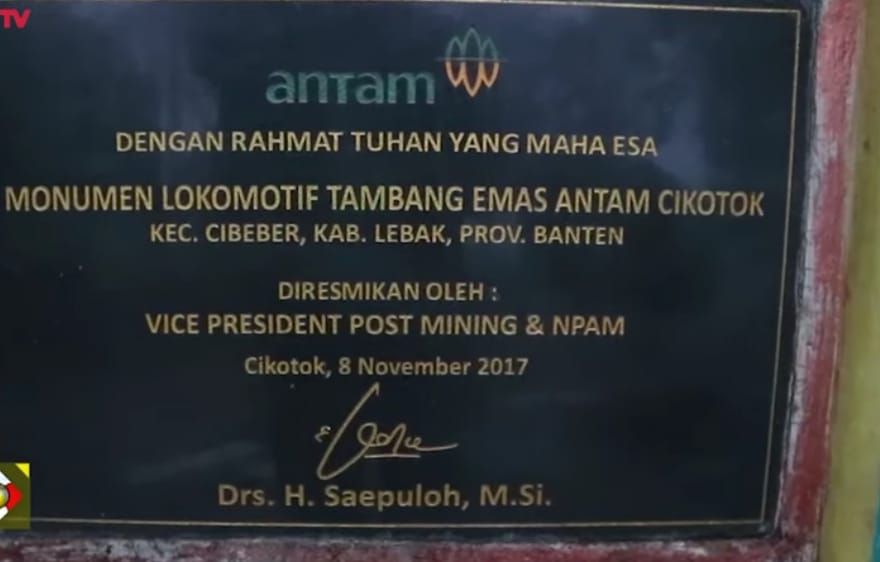 Salah satu area tembok di Tugu Tambang Cirotan di Lebak Banten/tangkapan layar youtube/ channel DHC Official