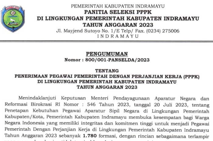 PPPK 2023 Kabupaten Indramayu.
