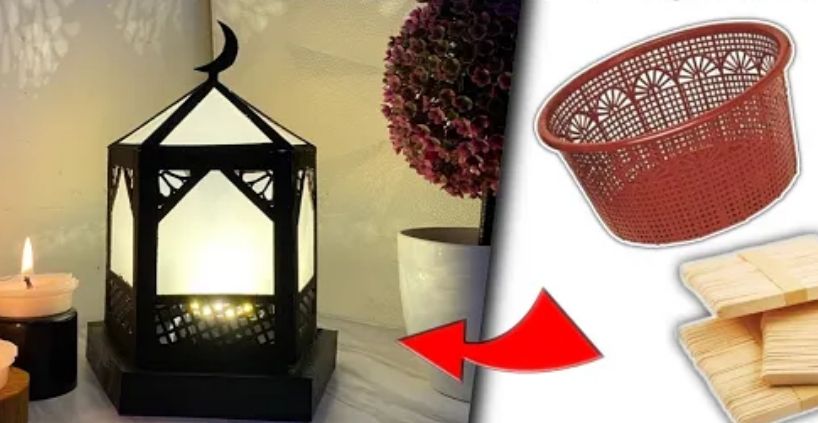DIY Lampion Cantik dari Bakul Nasi dan Stik Es Krim