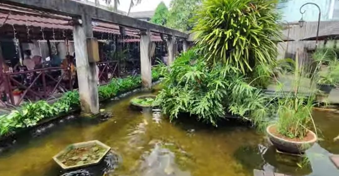 Rumah Makan Pondok Lauk, rumah makan nuansa kolam ikan di Tangerang Banten/tangkapan layar YouTube/channel Altheus Family