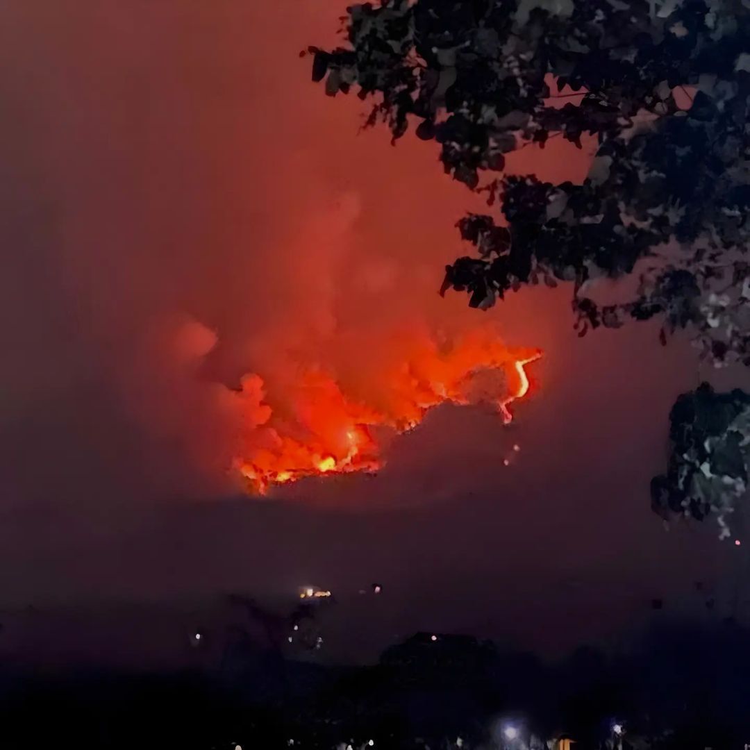 Penampakan kebakaran hutan di lereng Gunung Lawu yang dibagikan akun Instagram @mountnesia pada Jumat, 29 September 2023