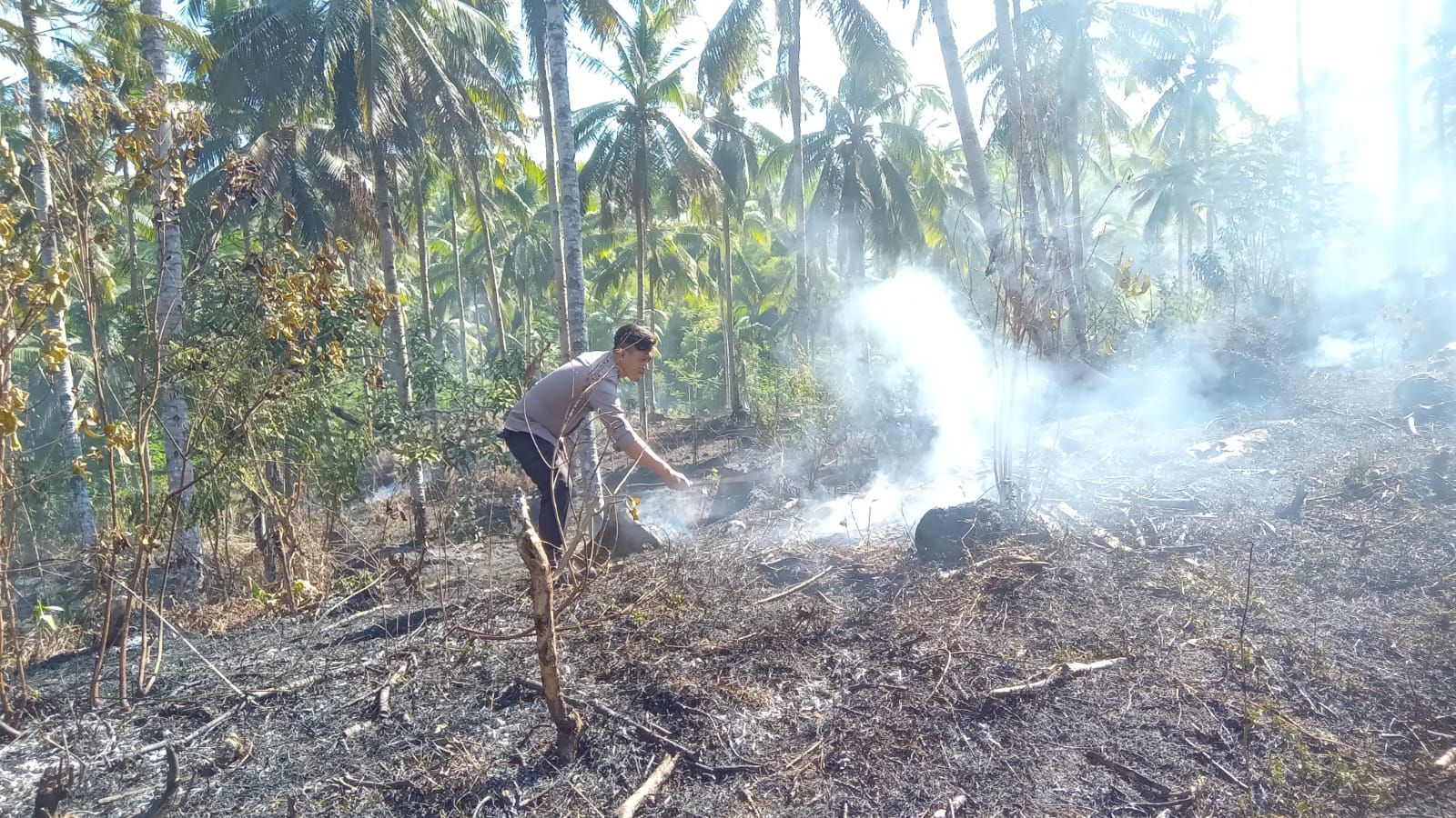Kebakaran lahan di Desa Limusgede, Kecamatan Cimerak, Kabupaten Pangandaran, Sabtu 30 September 2023.*/kabar-priangan.com/Kiki Masduki 