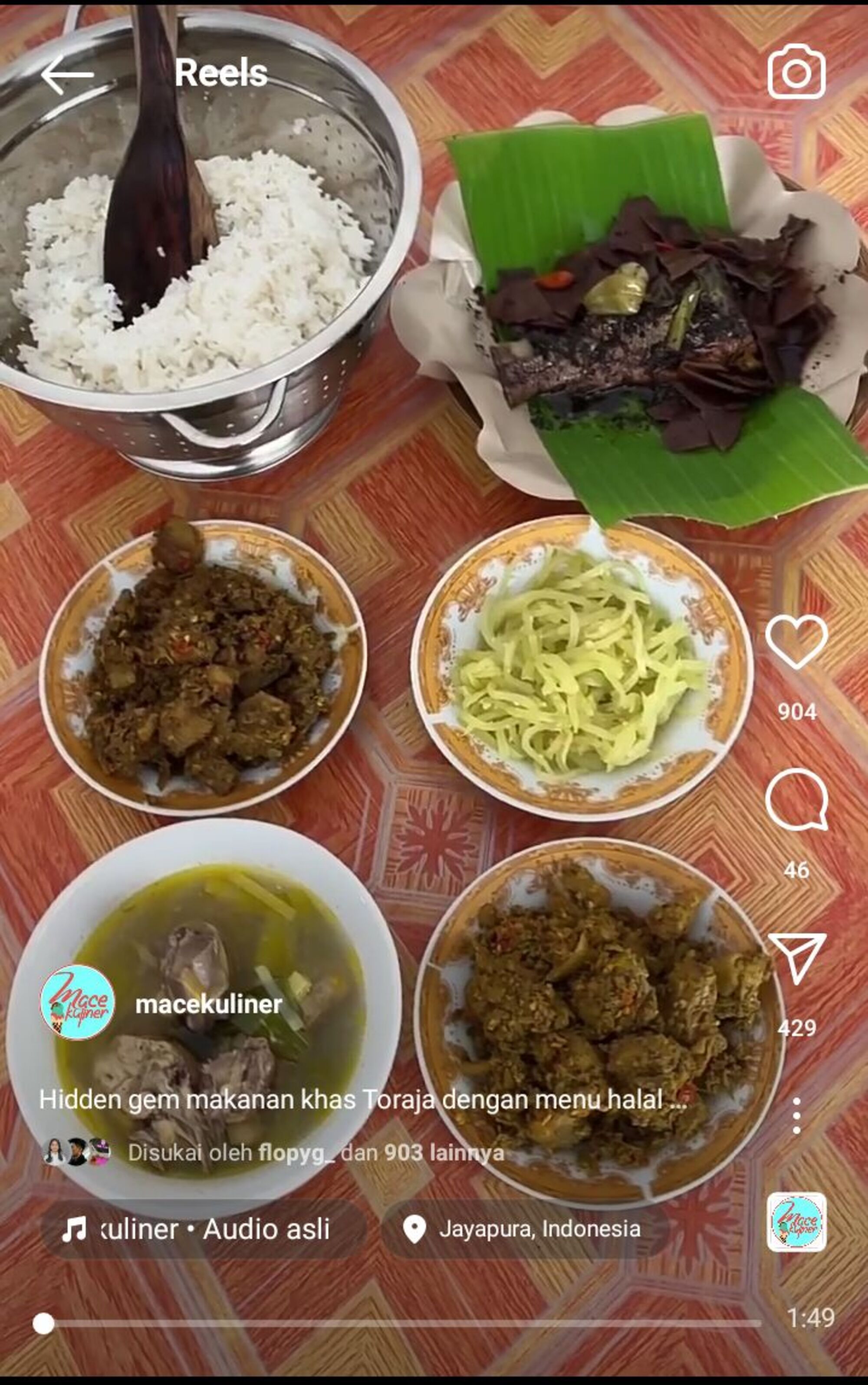 Menu makanan khas Toraja di Kota Jayapura