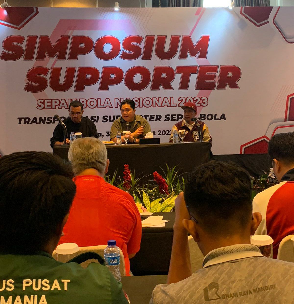Ketum PSSI, Erick Thohir pada kesempatan Simposium Suporter Nasional, Sepak Bola Indonesia, Minggu 01 Oktober 2023