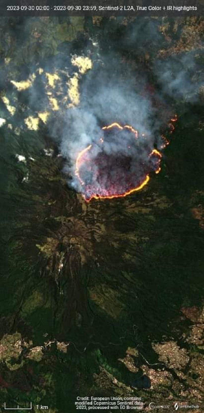 Kebakaran di Lereng Gunung Lawu dipotret dari citra satelit