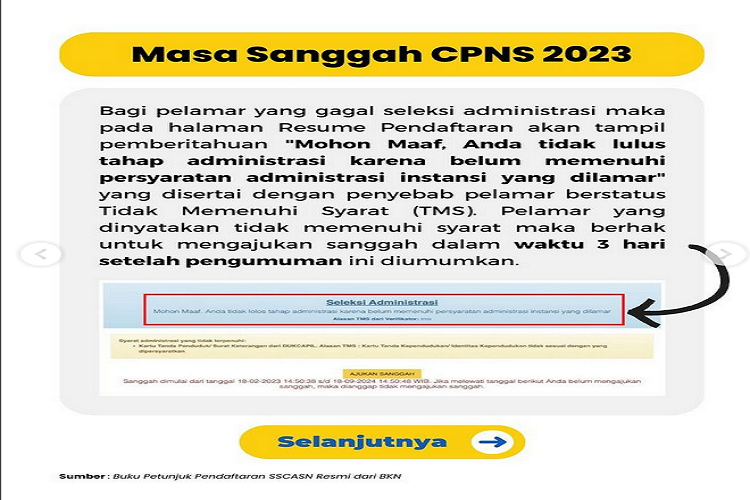 Jangan panik dulu gagal seleksi CPNS 2023 apa yang harus dilakukan? ternyata masih ada masa sanggah cek info disini.