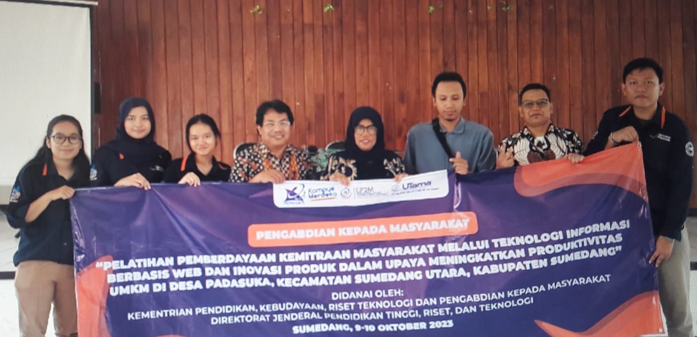 Tim dosen dan mahasiswa Prodi Teknik Industri Fakulktas Teknik Widyatama usai  melaksanakan PkM  an MBKM di Kabupaten Sumedang./Humas 
