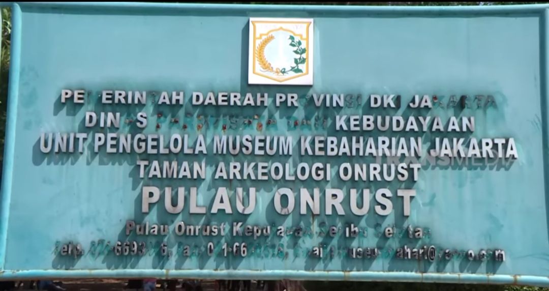 Papan nama Pulau Onrust di Kepulauan Seribu DKI Jakarta/tangkapan layar YouTube/channel HM Adventure 