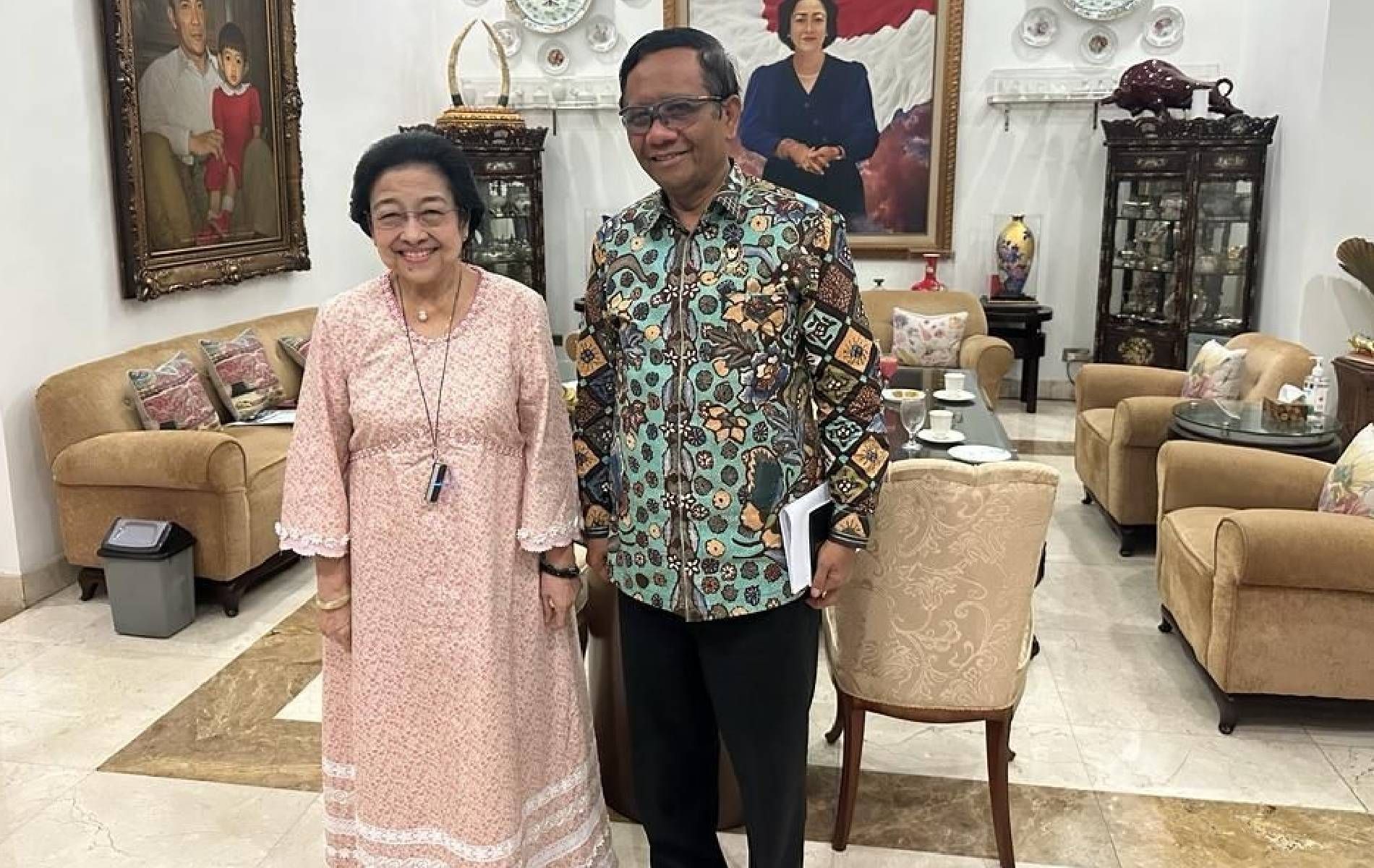 Mahfud MD bertemu Megawati menjelang pengumuman cawapres Ganjar Pranowo, Selasa (17 Oktober 2023)