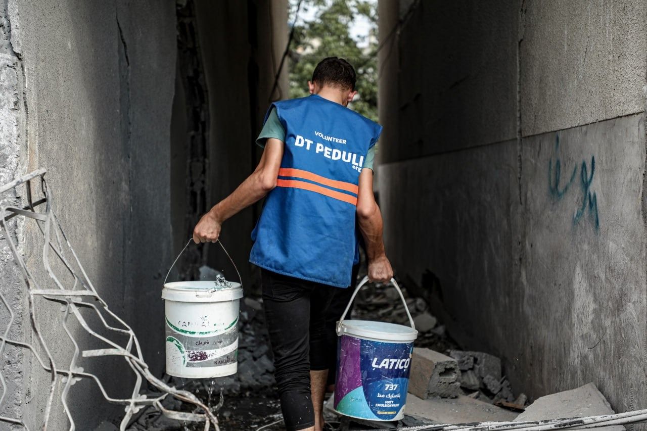 Tim DT Peduli salurkan air bersih di Jalur Gaza, Palestina