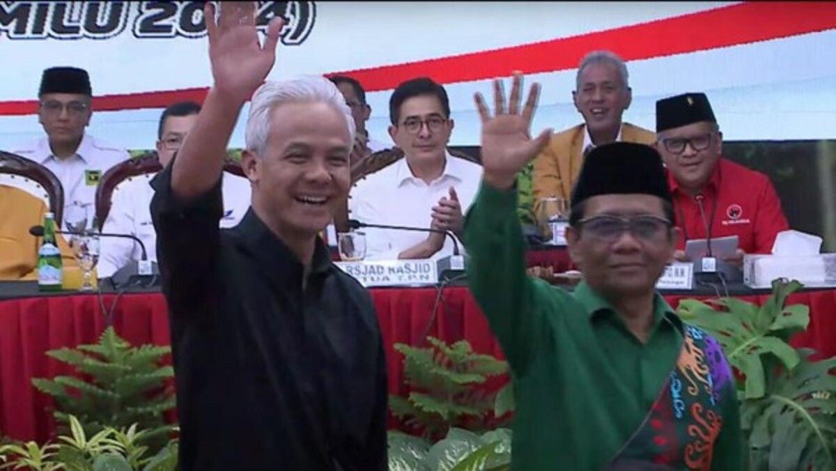 Pasangan Ganjar Pranowo-Mahfud MD usai dideklarasikan PDIP