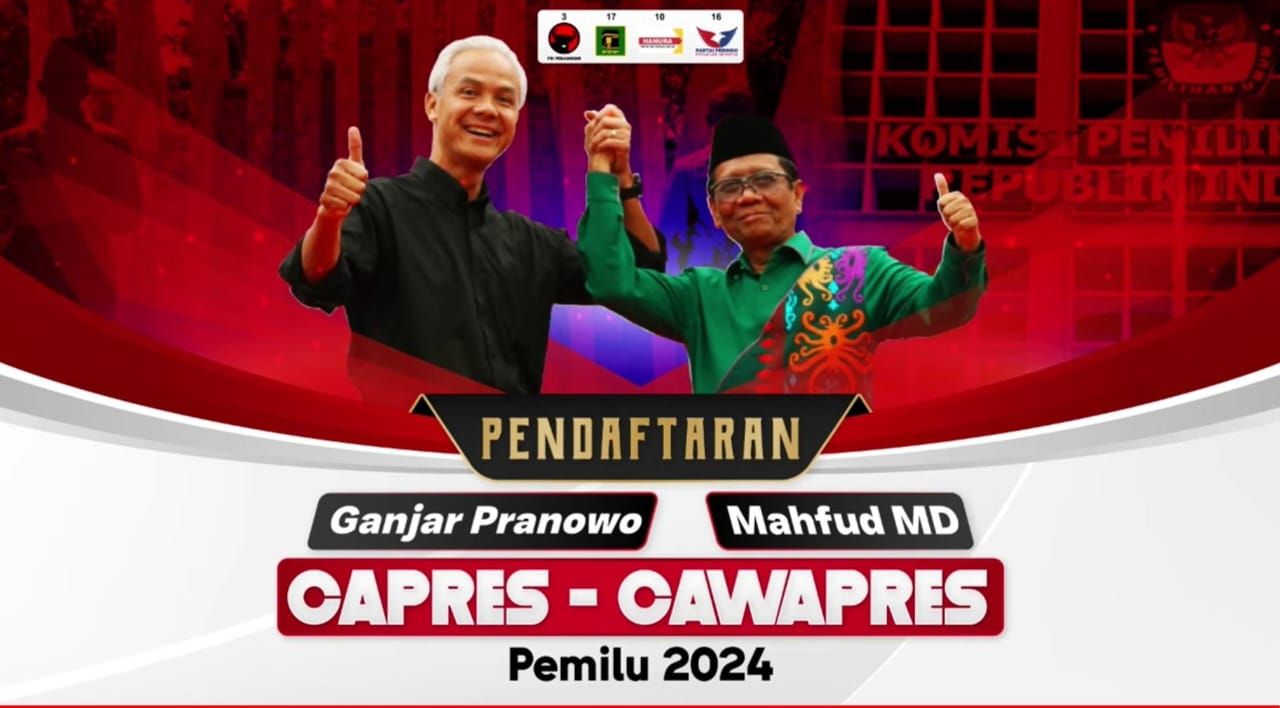 Ganjar Pranowo dan Mahfud MD, Capres dan Cawapres Pemilu 2024.
