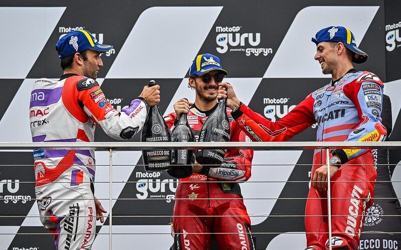 Ducati kuasai MotoGP Australia 2023 dengan menempatkan 3 pembalapnya naik podium.