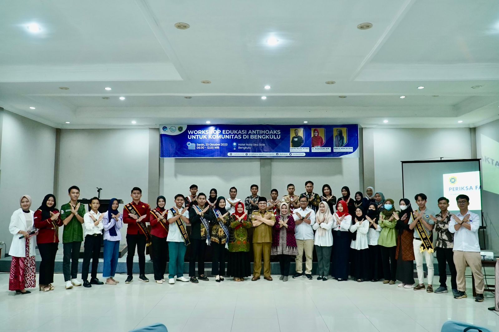 Workshop Edukasi Anti Hoaks oleh Mafindo Bengkulu di Hotel Nala Sea Side, Senin (23/10/2023) / foto; arif/mafindo/