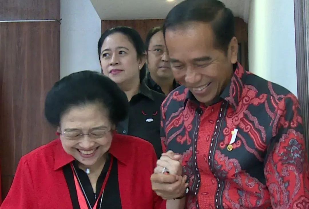 Ketua Umum PDIP Megawati Soekarnoputri dan Presiden Jokowi