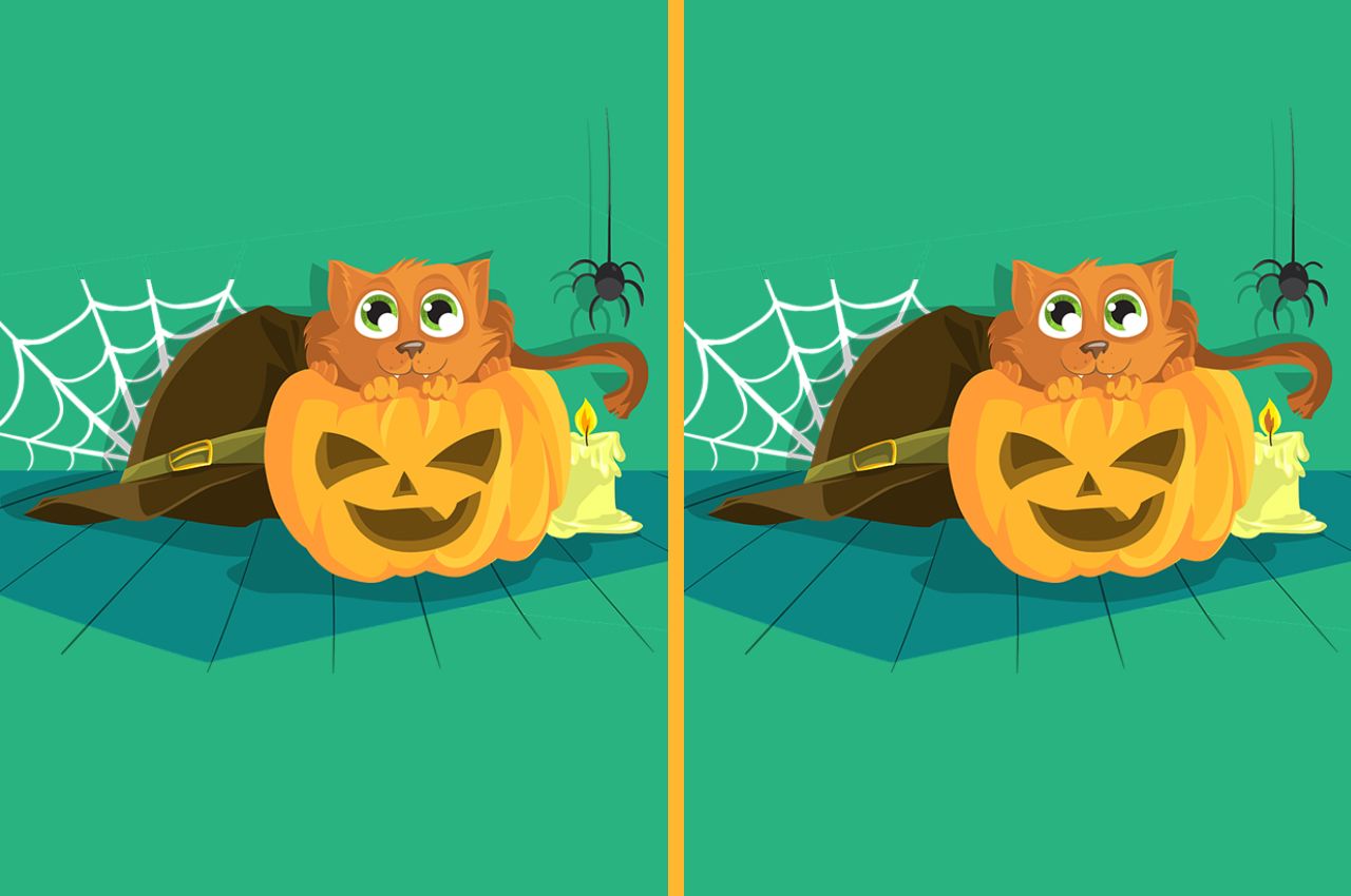 Tes IQ edisi Halloween: Cari 5 perbedaan antara 2 gambar berikut dalam waktu singkat. 