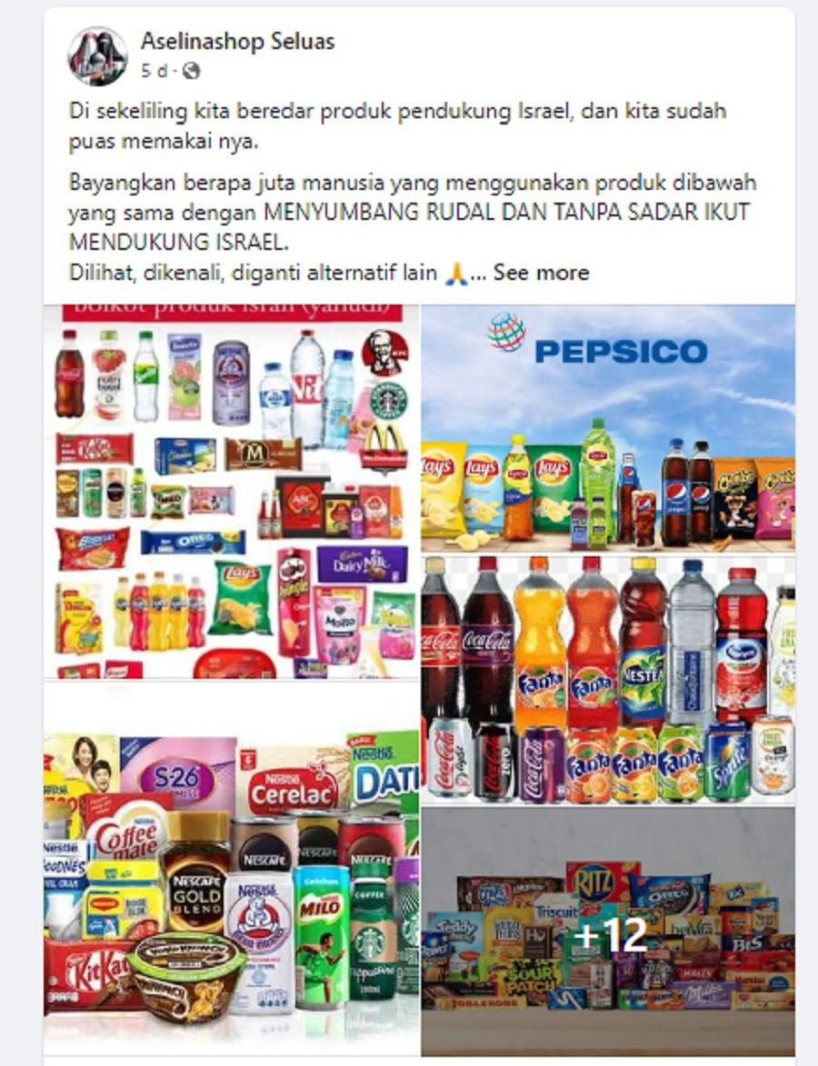 Muncul gerakan ajakan boikot produk Israel yang masif dikampanyekan via facebook 