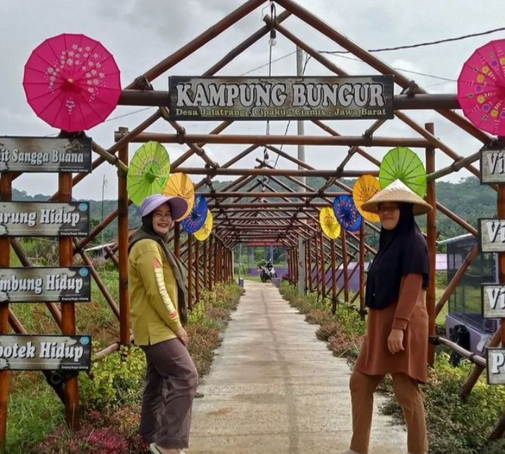 Destinasi wisata edukasi Kampung Bungur Jalatrang terletak di Desa Jalatrang, Kecamatan Cipaku, Ciamis.