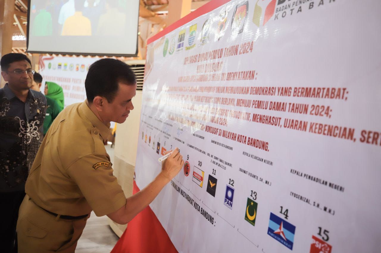 Kota Bandung turut mendeklarasikan damai Pemilu 2024.