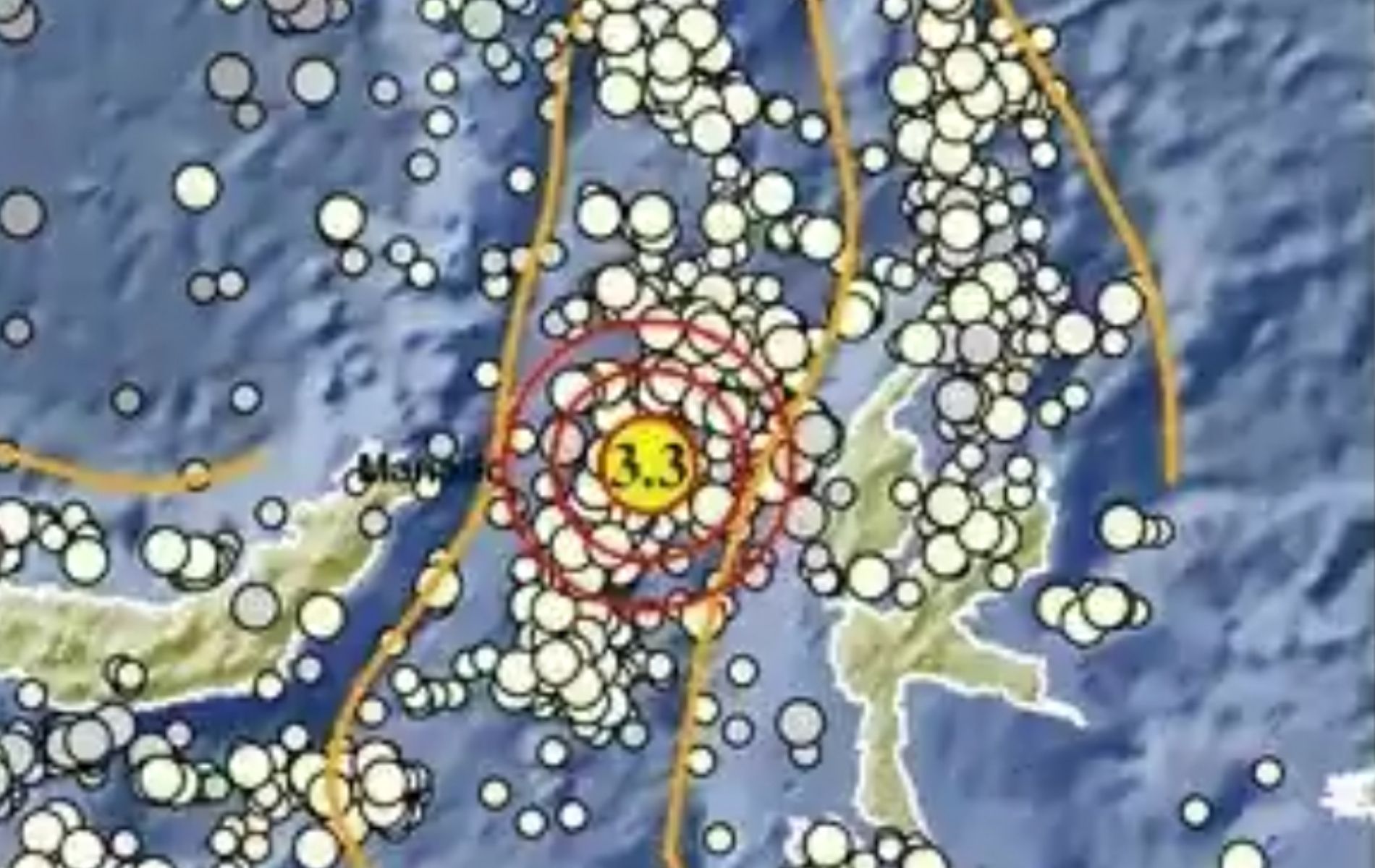 Lokasi gempa bumi di Jailolo Maluku Utara.