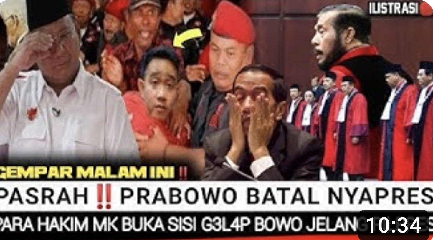 Thumbnail video yang menginformasikan Prabowo Subianto batal nyapres