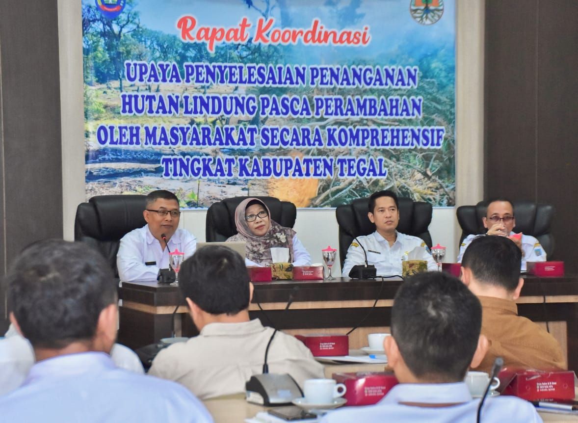 Bupati Tegal Umi Azizah mengaku prihatin melihat kondisi lahan kritis di kawasan hutan