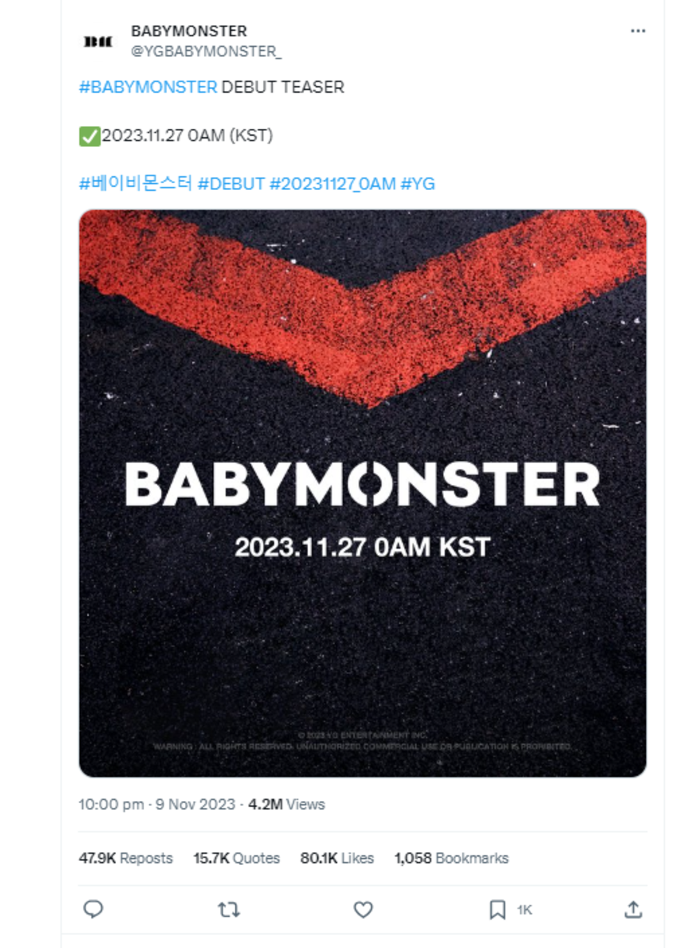 YG Entertaiment umumkan tanggal debut girlband BABYMONSTER