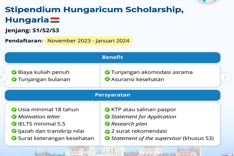 Inilah 5 beasiswa ke Eropa buka pendaftaran November 2023 sampai Januari 2024, cek daftar lengkap pengumuman beasiswa disini.