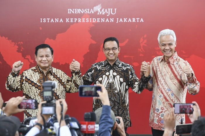 Capres 2024, Prabowo Subianto, Anies Baswedan, dan Ganjar Pranowo.