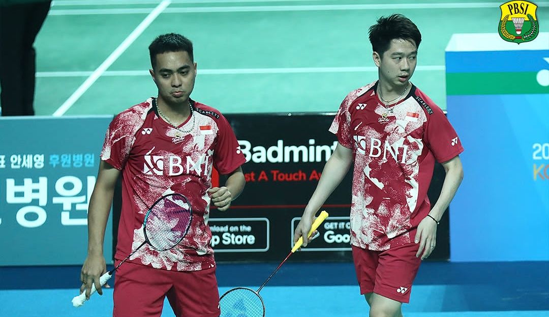 Kevin Sanjaya Sukamuljo/Rahmat Hidayat jadi satu dari delapan wakil Indonesia yang beraksi di Kumamoto Masters Japan 2023, Rabu, 15 November 2023.*