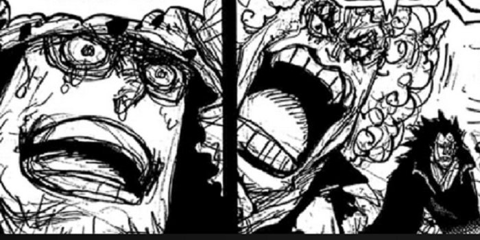 Gambar Oda yang  belum sempurna di manga One Piece 1098.
