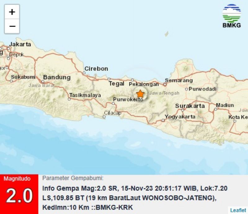 Gempa M 2,0 di dekat kecamatan Batur