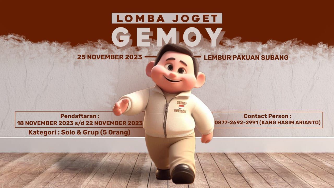 Lomba tersebut adalah joget bapak gemoy yang merupakan gerak tari yang kini popular dilakukan oleh Prabowo Subianto